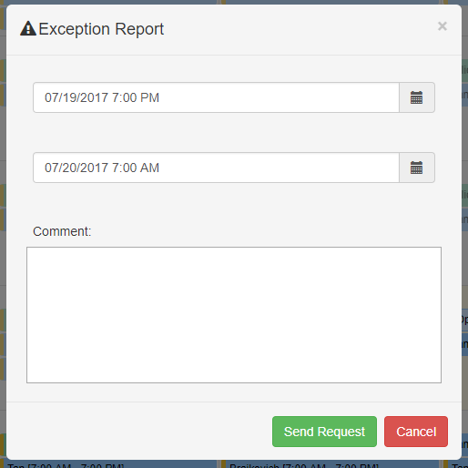 Status of Exception Report, List of Exceptions