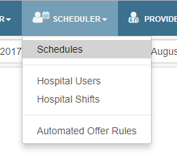 View Schedules, Open Schedules